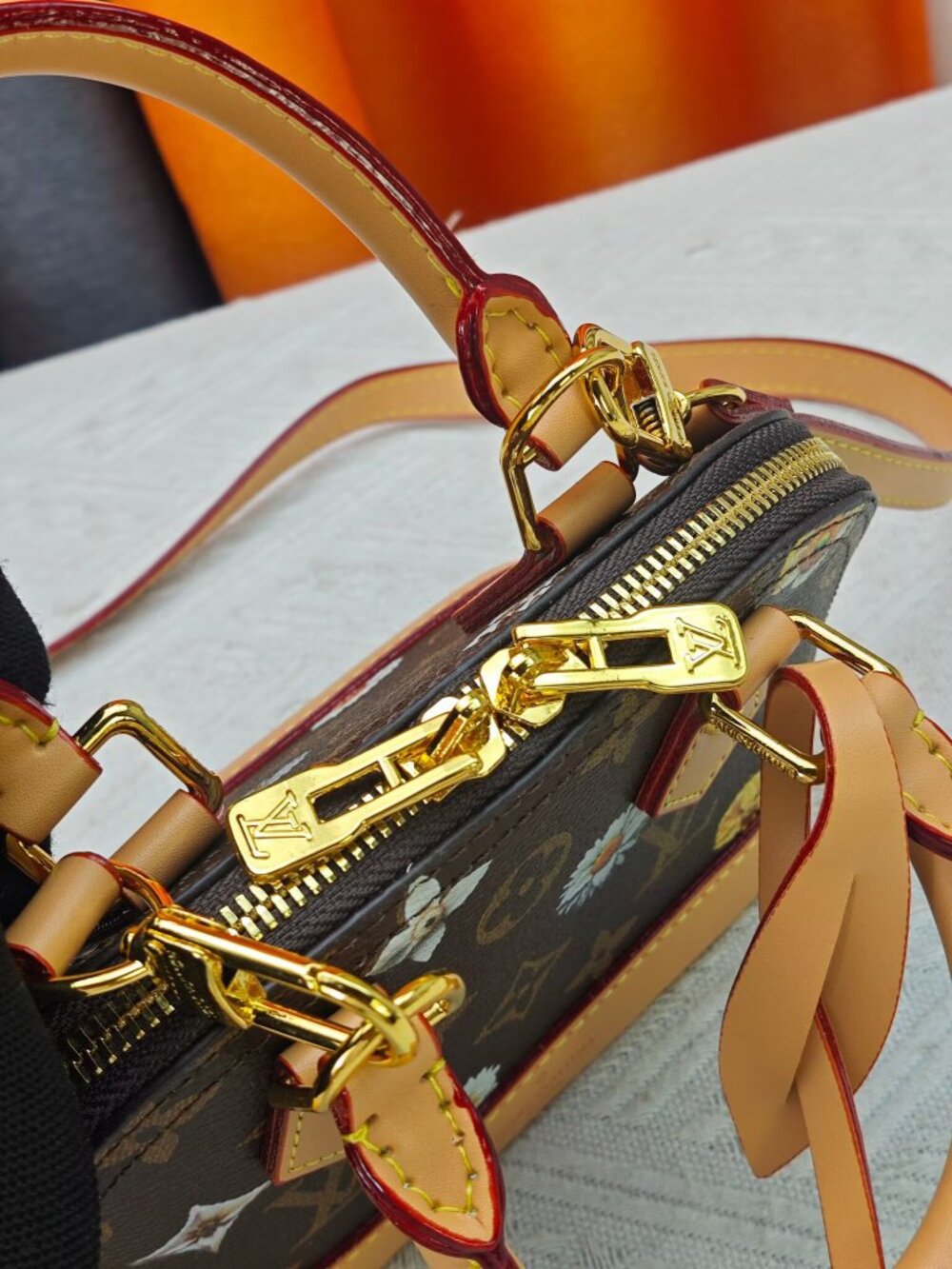 Louis Vuitton Brown Monogram Daisy Alma BB Satchel - Picture 7 of 9